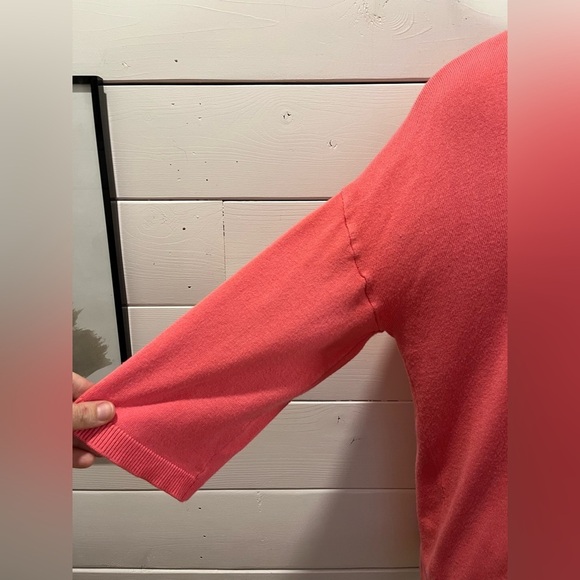 🩷FRANSA – Coral Pink Knit V-Neck Top M - Picture 7 of 11